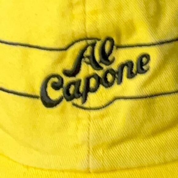 VINTAGE Yellow Al Capone Cigars Embroidered Baseball Dad Cap - Picture 6 of 6